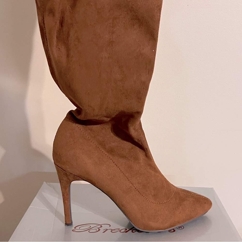 Tan Stretch Over the Knee Boot